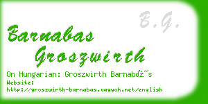 barnabas groszwirth business card